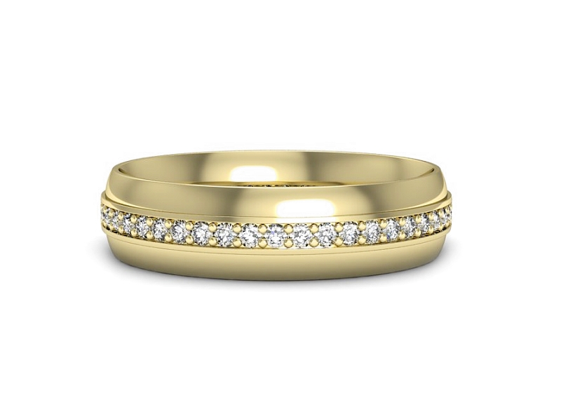 Obrączka z brylantami żółte złoto - p16758z — zdjęcie 3