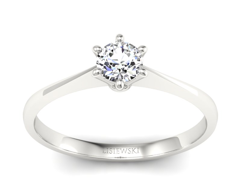 Złoty pierścionek z brylantem - p16760b