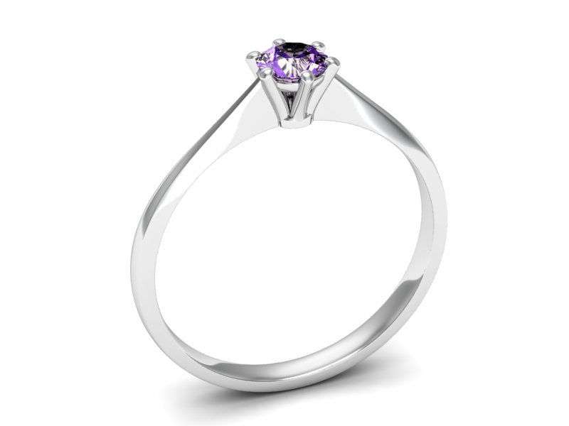 Złoty pierścionek z ametystem białe złoto - p16760bat — zdjęcie 2