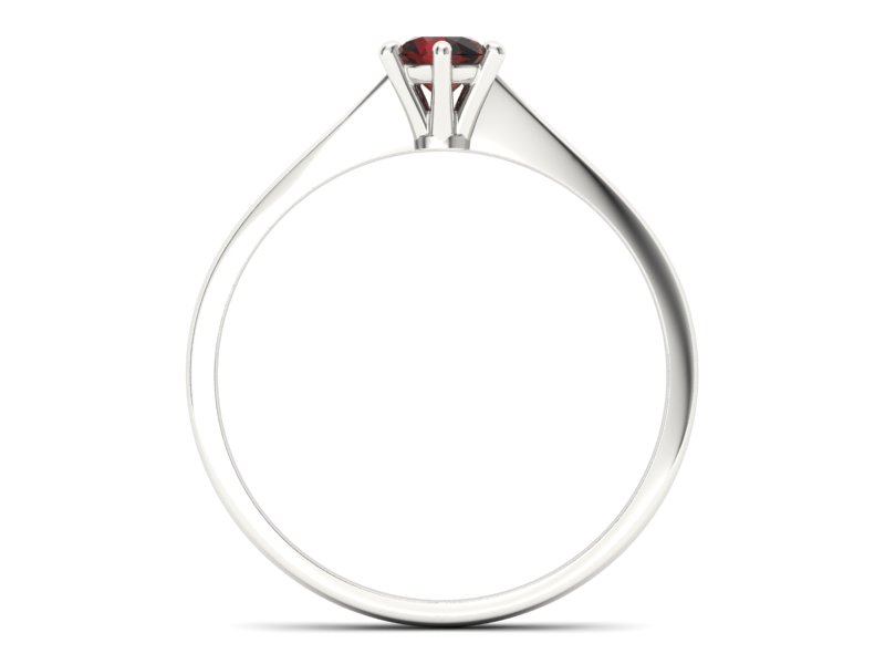 Złoty pierścionek z granatem białe złoto - p16760bgr — zdjęcie 2