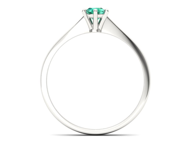 Złoty pierścionek ze szmaragdem białe złoto - p16760bsm — zdjęcie 2