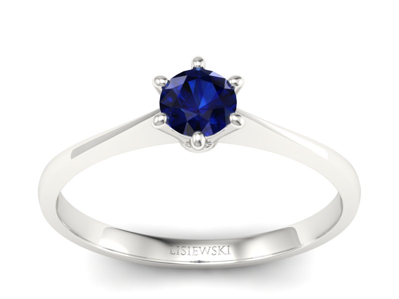 Złoty pierścionek z szafirem - p16760bsz