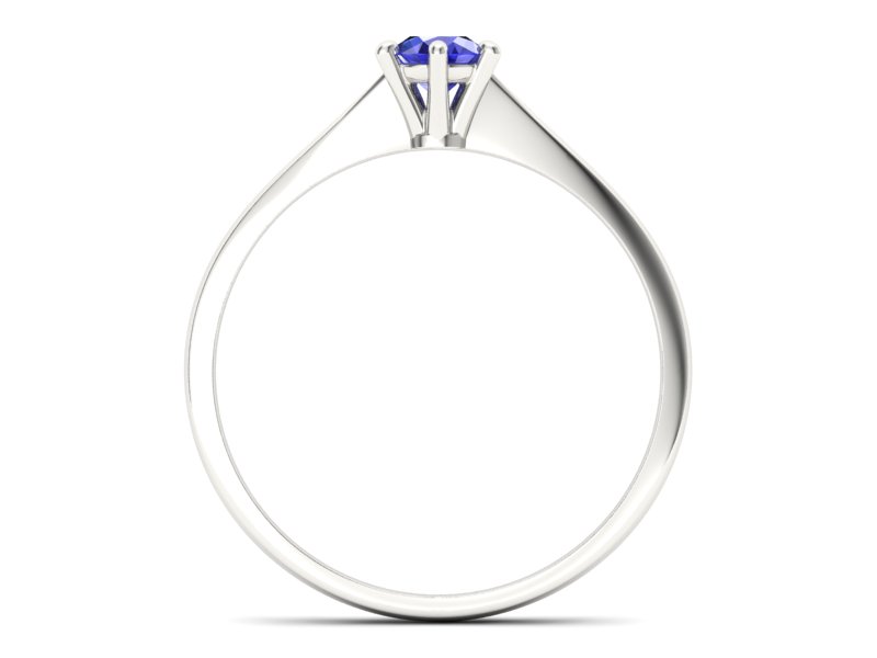 Złoty pierścionek z szafirem białe złoto - p16760bszc — zdjęcie 2