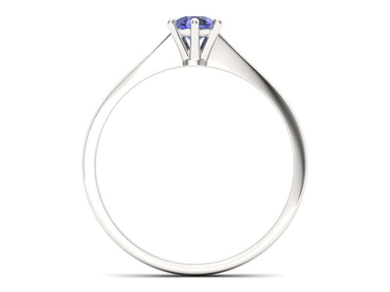 Złoty pierścionek z tanzanitem białe złoto - p16760bt — zdjęcie 2