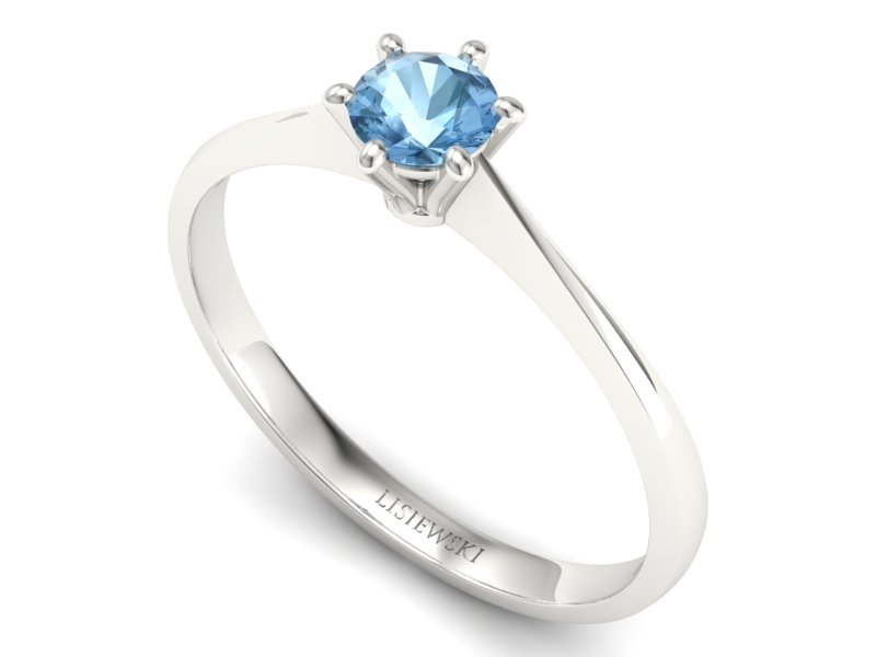 Złoty pierścionek z topazem białe złoto - p16760btp — zdjęcie 3