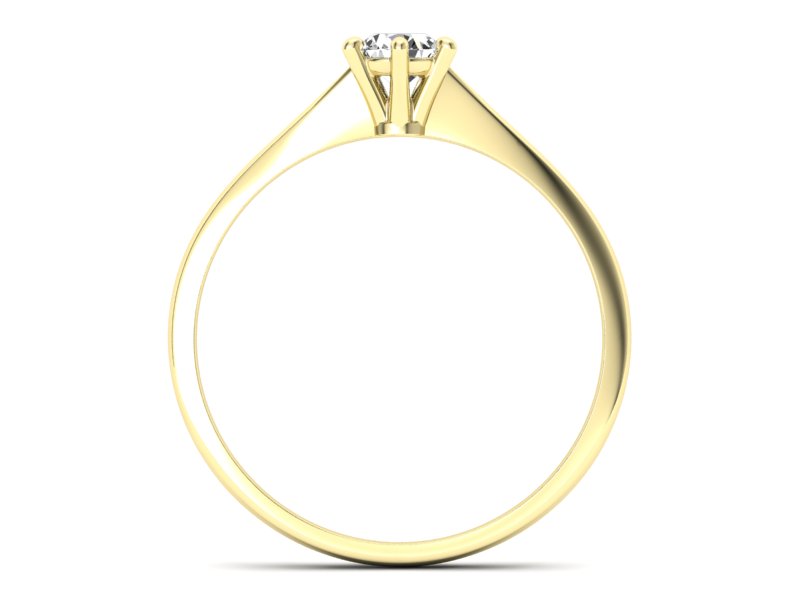 Złoty pierścionek z brylantem żółte złoto - p16760z — zdjęcie 2