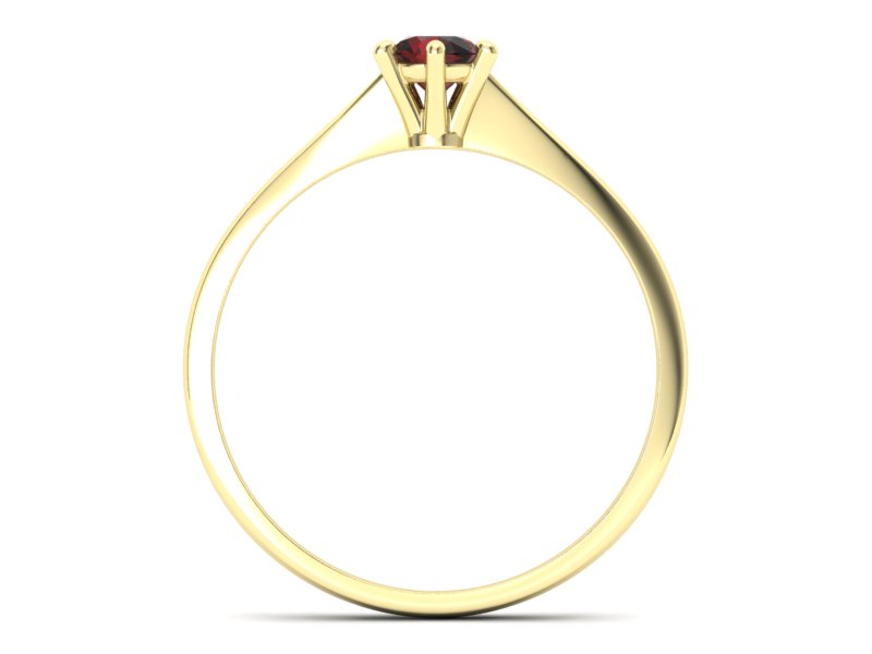 Złoty pierścionek z granatem żółte złoto - p16760zgr — zdjęcie 2