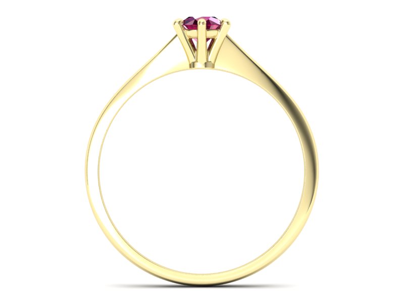 Złoty pierścionek z rubinem żółte złoto - p16760zr — zdjęcie 2