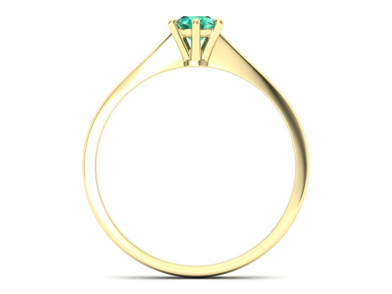 Złoty pierścionek ze szmaragdem żółte złoto - p16760zsm — zdjęcie 2