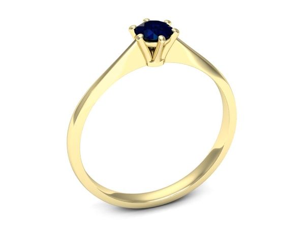 Złoty pierścionek z szafirem złoto próba 585 - p16760zsz