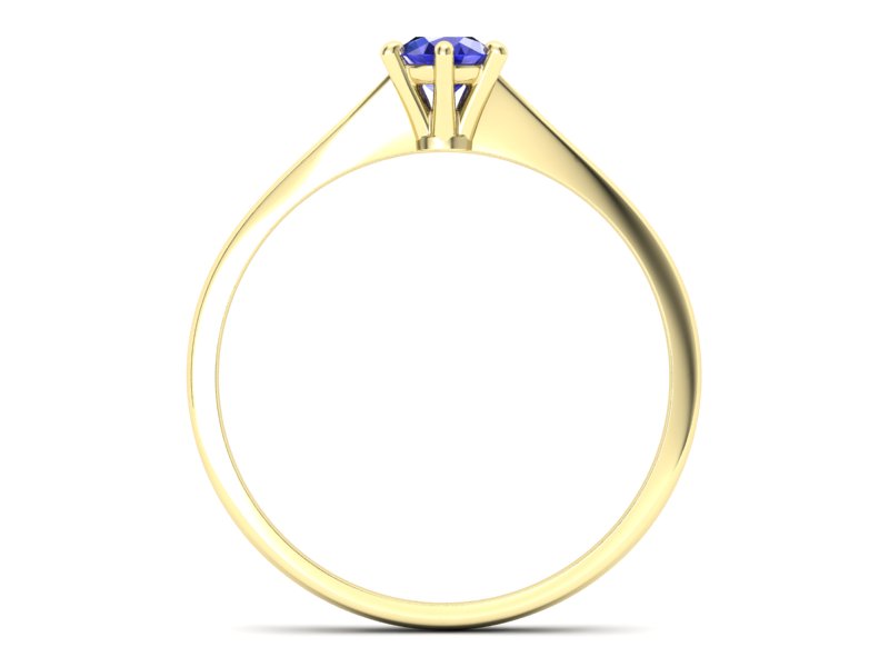 Złoty pierścionek z szafirem żółte złoto szafir - p16760zszc — zdjęcie 2
