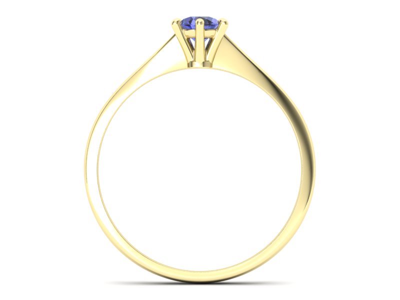 Złoty pierścionek z tanzanitem żółte złoto - p16760zt — zdjęcie 2