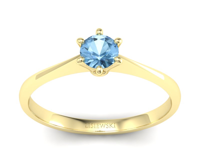 Złoty pierścionek z topazem żółte złoto - p16760ztp