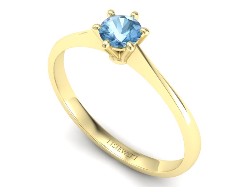 Złoty pierścionek z topazem żółte złoto - p16760ztp — zdjęcie 3