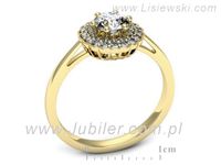 Złoty Pierścionek z brylantami złoto próby 585 żółte złoto - p16761z- 3