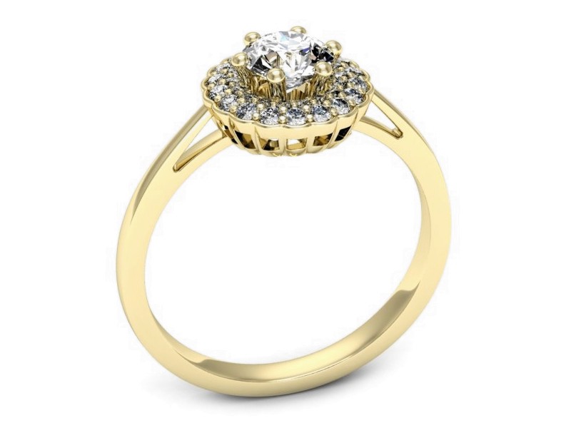 Złoty pierścionek z brylantami żółte złoto - p16761z — zdjęcie 3