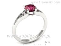 Pierścionek z rubinem białe złoto i brylantami proba 585 - p16762br- 3
