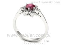 Pierścionek z rubinem białe złoto z brylantami gold 14k - p16764br- 3