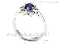 Pierścionek z szafirem białe złoto z brylantami gold 14k - p16764bszc- 3