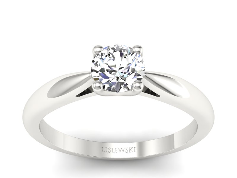 Złoty pierścionek z brylantem białe złoto - p16765b