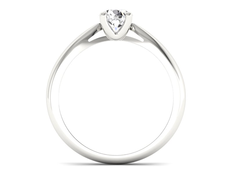 Złoty pierścionek z brylantem białe złoto - p16765b — zdjęcie 2