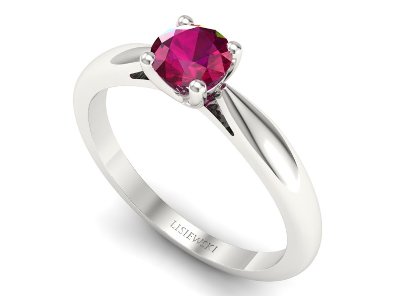 Złoty pierścionek z rubinem białe złoto - p16765br — zdjęcie 3