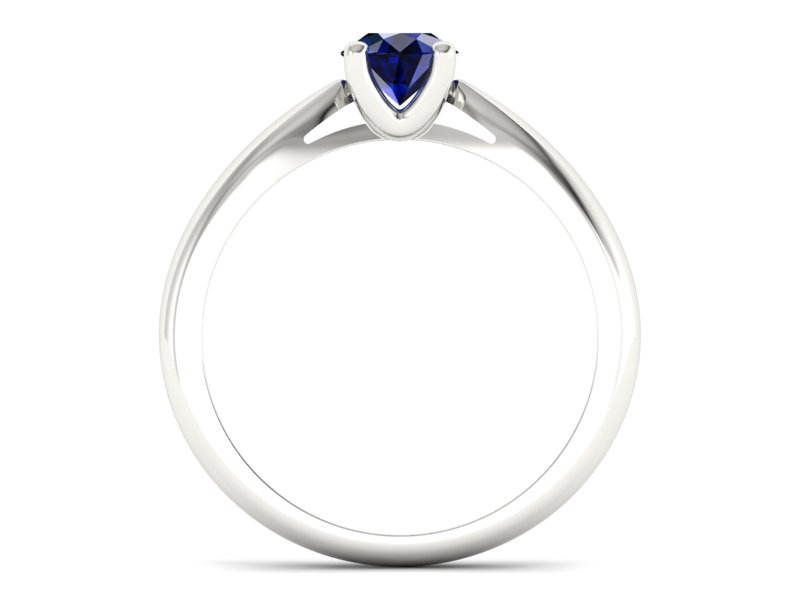 Złoty pierścionek z szafirem białe złoto - p16765bsz — zdjęcie 2