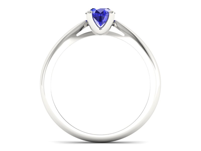 Złoty pierścionek z szafirem białe złoto - p16765bszc — zdjęcie 2