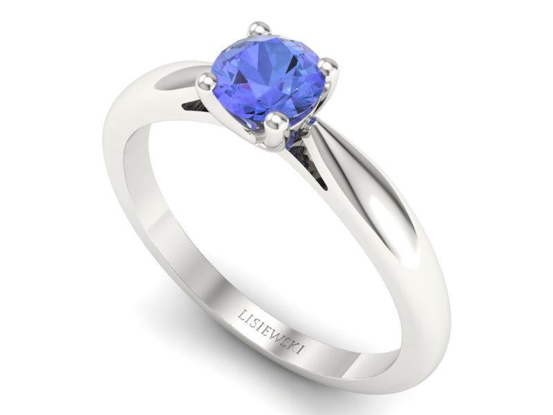 Złoty pierścionek z tanzanitem białe złoto - p16765bt — zdjęcie 3