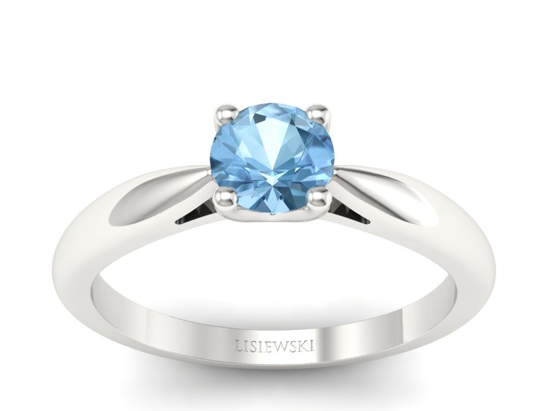 Złoty pierścionek z topazem białe złoto - p16765btp