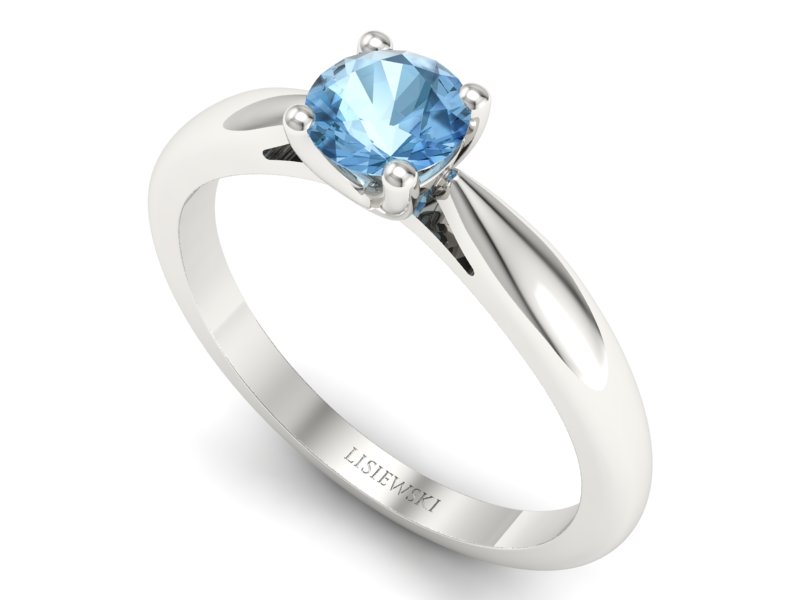 Złoty pierścionek z topazem białe złoto - p16765btp — zdjęcie 3