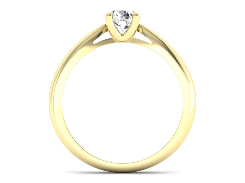 Złoty pierścionek z brylantem żółte złoto - p16765z — zdjęcie 2