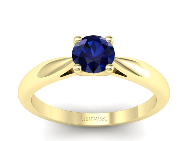 Złoty pierścionek z szafirem żółte złoto - p16765zsz
