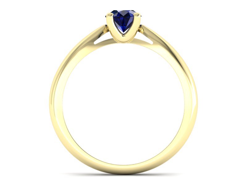 Złoty pierścionek z szafirem żółte złoto - p16765zsz — zdjęcie 2