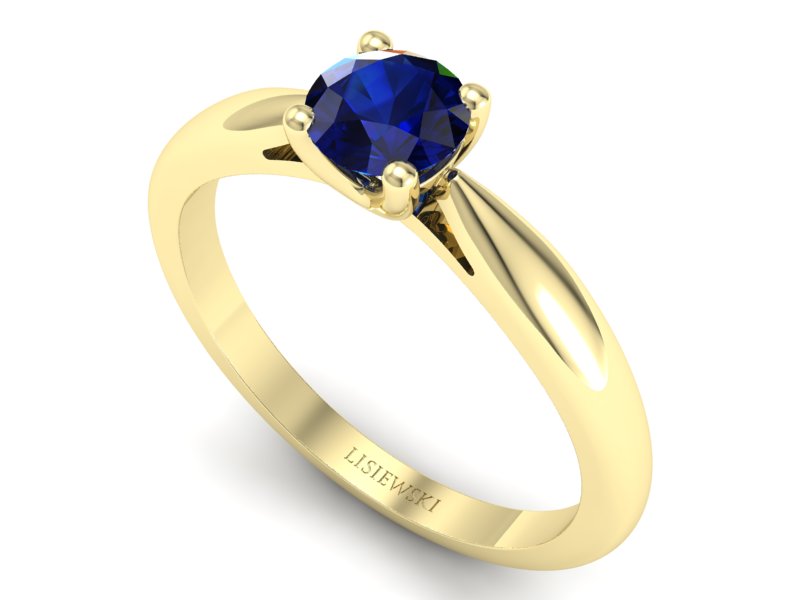 Złoty pierścionek z szafirem żółte złoto - p16765zsz — zdjęcie 3