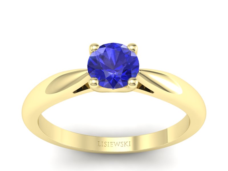 Złoty pierścionek z szafirem żółte złoto szafir - p16765zszc