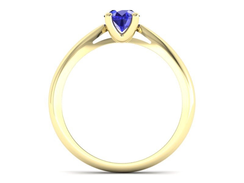 Złoty pierścionek z szafirem żółte złoto szafir - p16765zszc — zdjęcie 2