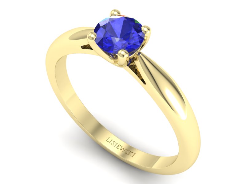 Złoty pierścionek z szafirem żółte złoto szafir - p16765zszc — zdjęcie 3