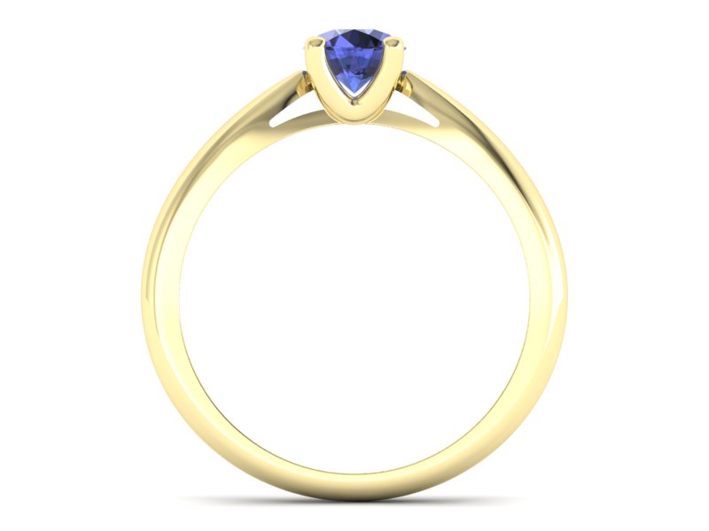 Złoty pierścionek z tanzanitem żółte złoto - p16765zt — zdjęcie 2