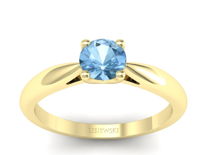 Złoty pierścionek z topazem żółte złoto - p16765ztp