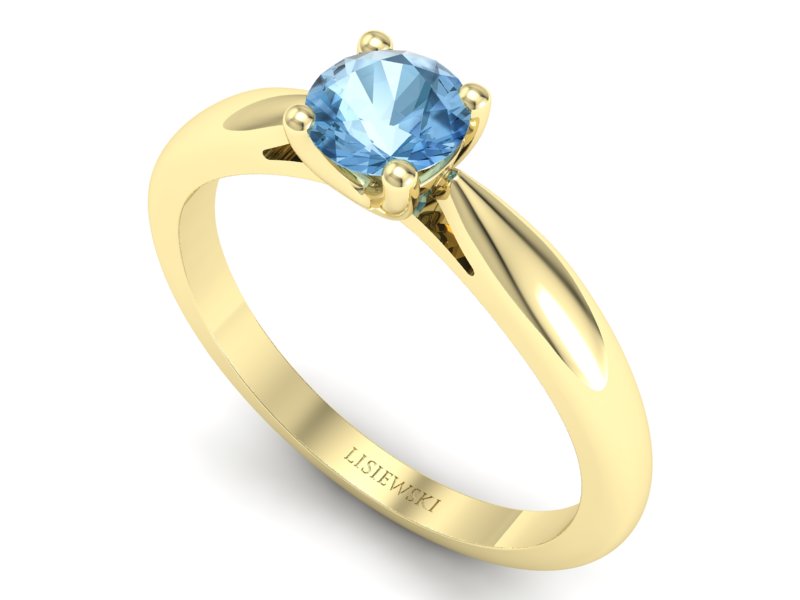 Złoty pierścionek z topazem żółte złoto - p16765ztp — zdjęcie 3