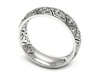 Pierscionek Obrączka z brylantami białe złoto próba 585 - p16770b- 3