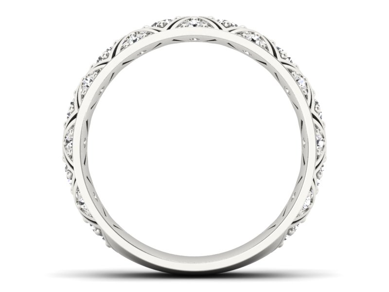 Pierścionek obrączka z brylantami białe złoto - p16770b — zdjęcie 2
