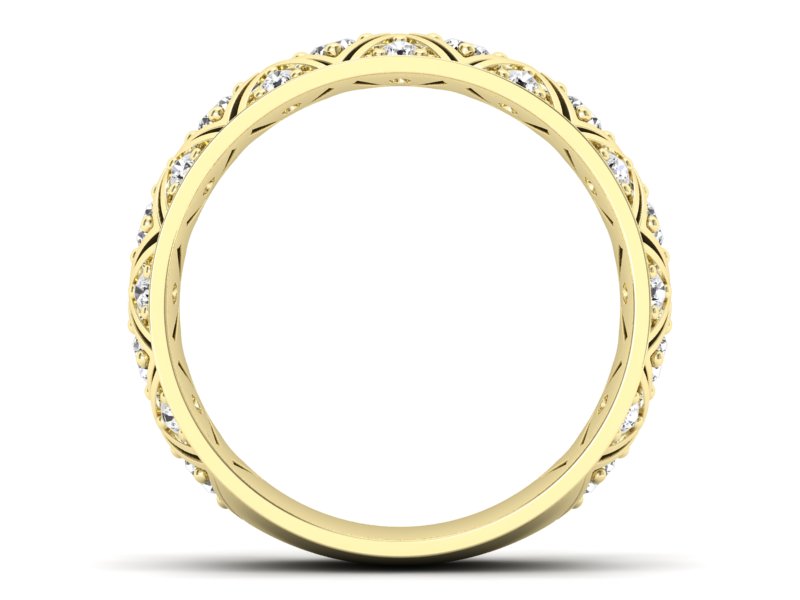 Obrączka z brylantami żółte złoto - p16770z — zdjęcie 2