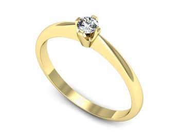 Pierścionek zaręczynowy z brylantem żółte złoto - p16771z - 1