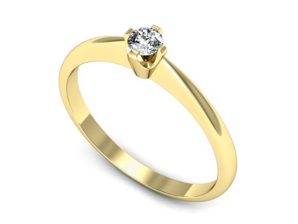 Pierścionek zaręczynowy z brylantem żółte złoto próba 585 - p16771z- 1