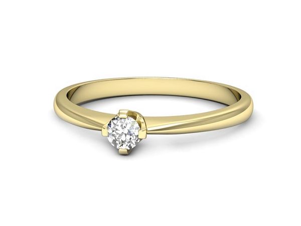 Pierścionek zaręczynowy z brylantem żółte złoto - p16771z