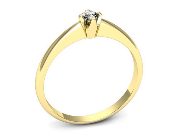 Pierścionek zaręczynowy z brylantem żółte złoto - p16771z
