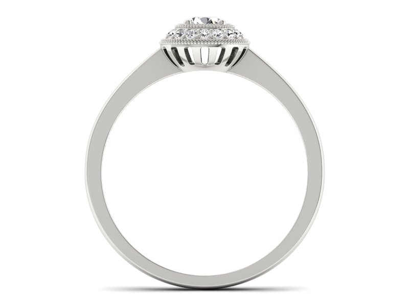 Złoty pierścionek z brylantami białe złoto - p16772b — zdjęcie 2