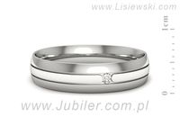 Obrączka z brylantem białe złoto próba 585 - p16774b- 2